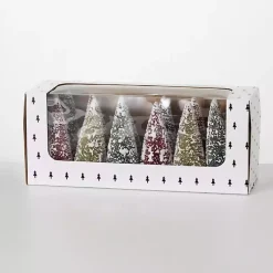 Discount Multicolor Bottlebrush Christmas Trees, Set of 12 Christmas Decorations
