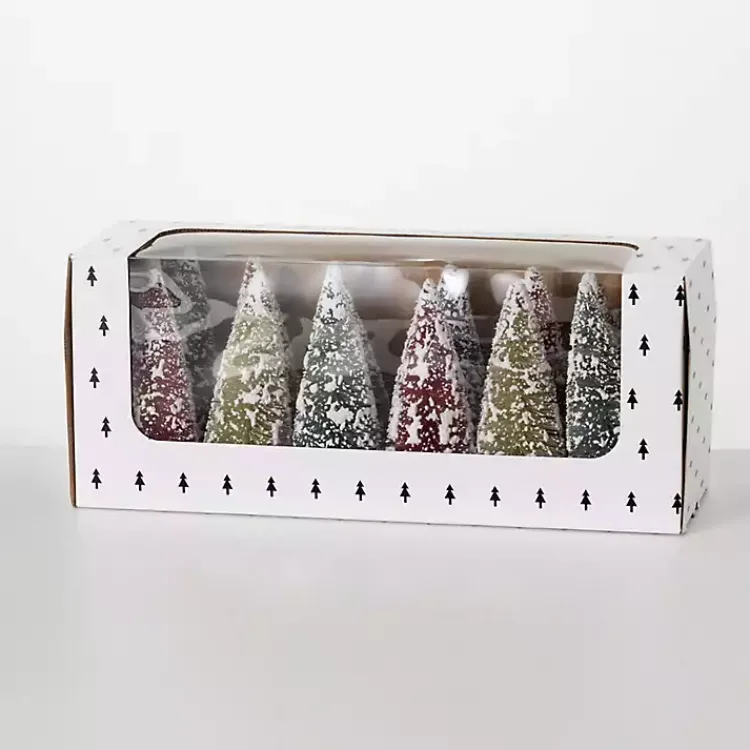 Discount Multicolor Bottlebrush Christmas Trees, Set of 12 Christmas Decorations