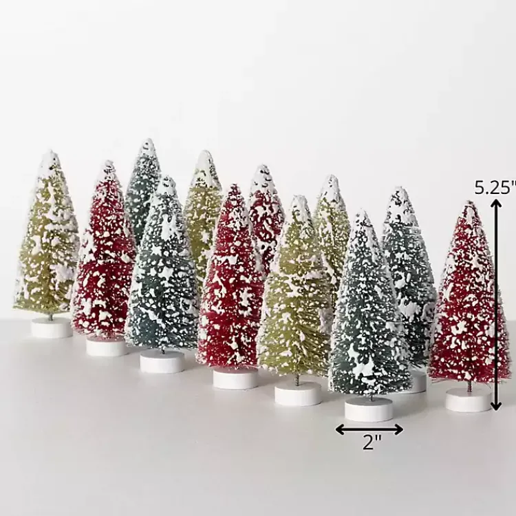 Discount Multicolor Bottlebrush Christmas Trees, Set of 12 Christmas Decorations