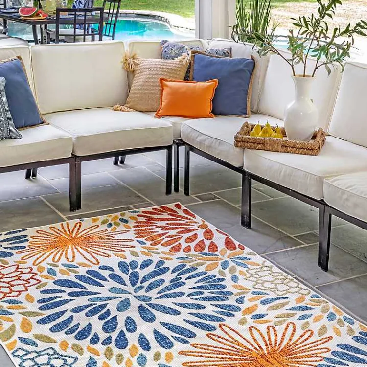 Kirklands Home Outdoor Rugs|Multicolor Burst Indoor/Outdoor Area Rug, 5x8