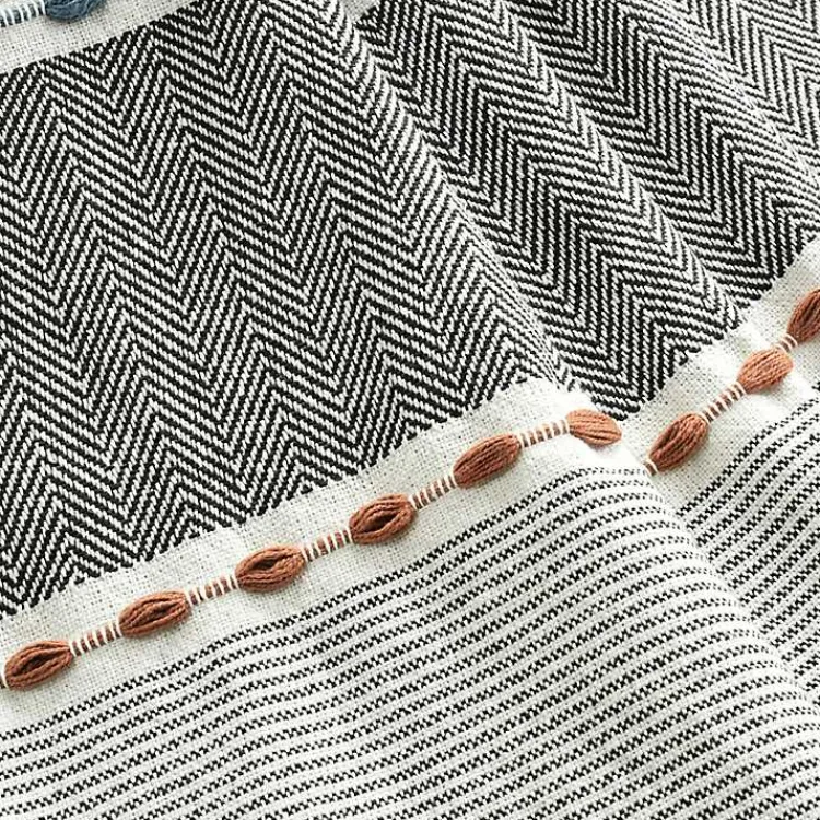 color Herringbone Stripe Throw Blankets & Throws