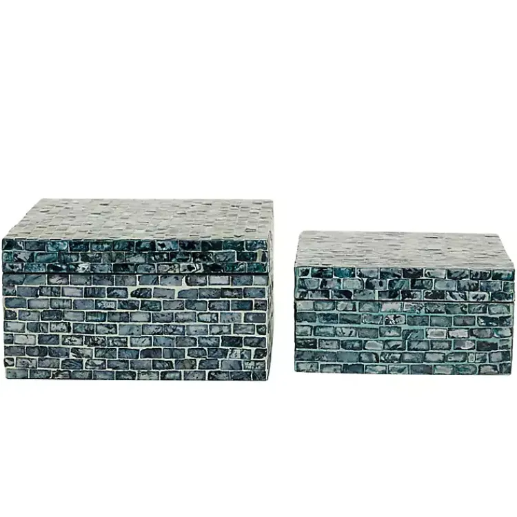 Outlet Multicolor Mother of Pearl Coastal Boxes, Set of 2 Baskets & Boxes
