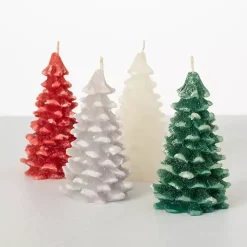 Hot color Pine Tree Candles, Set of 3 Christmas Decorations