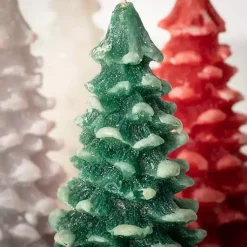 Hot color Pine Tree Candles, Set of 3 Christmas Decorations