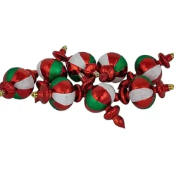 New Multicolor Shatterproof Finial Ornaments, Set of 8 Christmas Ornaments