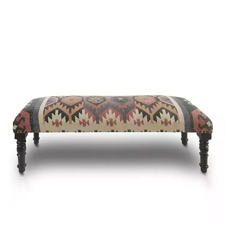 Kirklands Home Benches & Ottomans|Multicolor Southwestern Geometric Bench