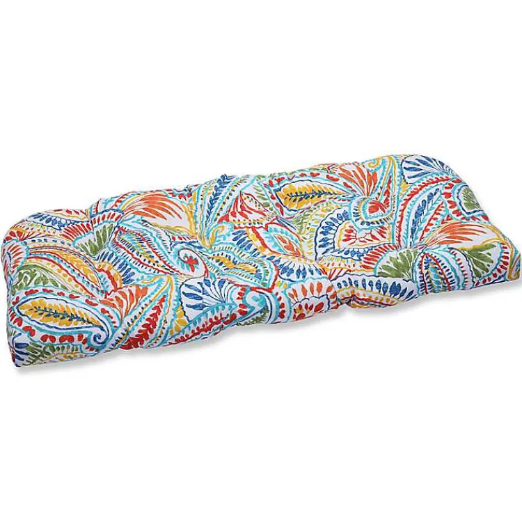 Kirklands Home Outdoor Cushions & Pillows|Multicolor Ummi Wicker Loveseat Cushion