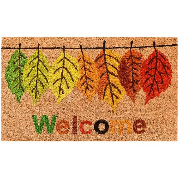 New Multicolor Welcome Fall Leaves Doormat, 29x17 in. Fall