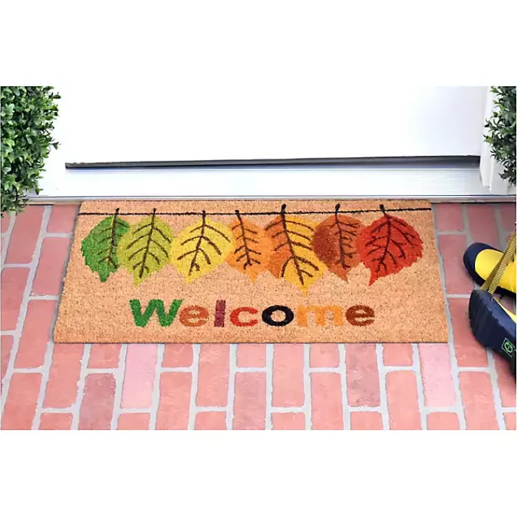 New Multicolor Welcome Fall Leaves Doormat, 29x17 in. Fall