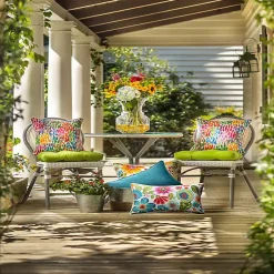 Kirklands Home Outdoor Cushions & Pillows|color Zinnia Outdoor Lumbar Pillows, Set of 2 Multi