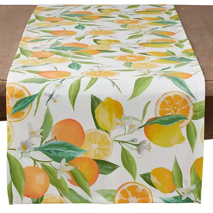 Kirklands Home Table Linens|colored Lemon and Orange Polyester Runner Multi