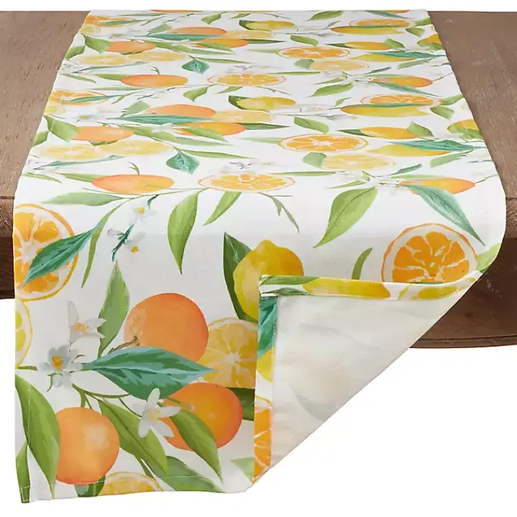 Kirklands Home Table Linens|colored Lemon and Orange Polyester Runner Multi