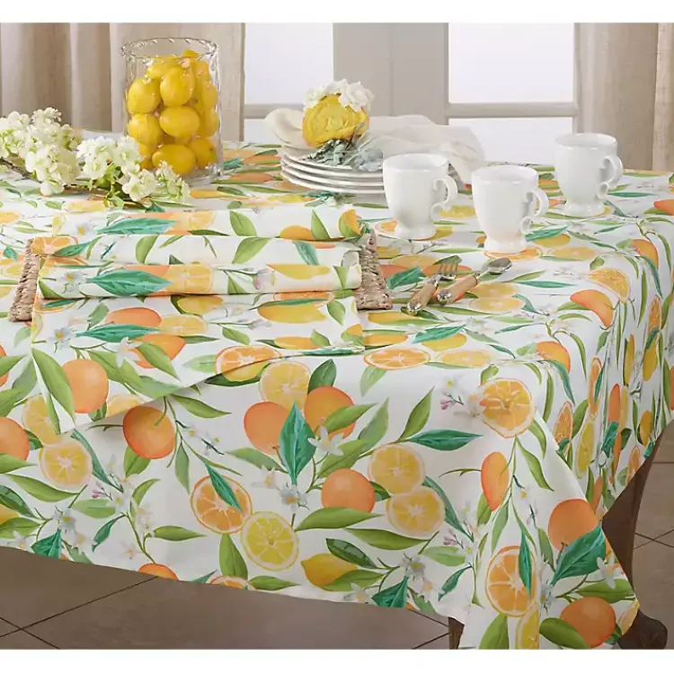 Kirklands Home Table Linens|colored Lemon and Orange Polyester Runner Multi