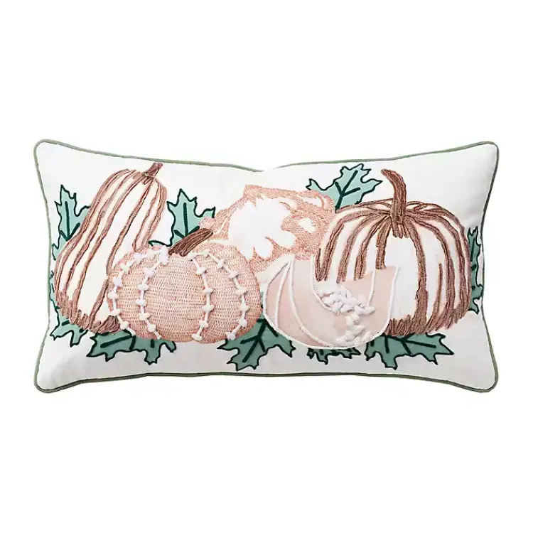 Online colored Pumpkins Embroidered Throw Pillow Fall
