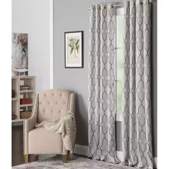 Kirklands Home Curtains & Drapes|Mushroom Interlock Single Curtain Panel, 84 in.