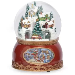 Online Musical Rotating Cars Christmas Town Dome Christmas Decorations
