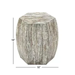 Kirklands Home Accent & End Tables|Mussel Shell Hexagonal Accent Table Multi