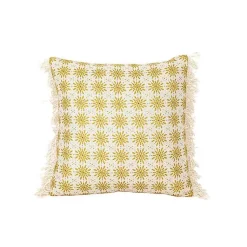 Kirklands Home Outdoor Cushions & Pillows|Mustard Boho Floral Indoor/Outdoor Pillow
