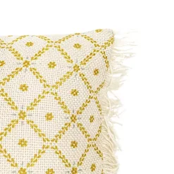 Kirklands Home Outdoor Cushions & Pillows|Mustard Geometric Floral Indoor/Outdoor Pillow