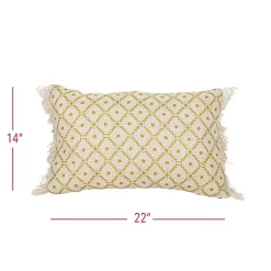 Kirklands Home Outdoor Cushions & Pillows|Mustard Geometric Floral Indoor/Outdoor Pillow