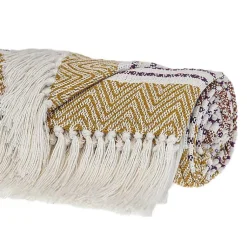 Mustard Herringbone Multi Striped Throw Blankets & Throws