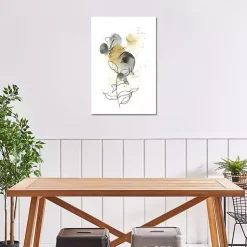 Kirklands Home Canvas Art|Mustard Yellow and Gray Abstract Canvas Art Print