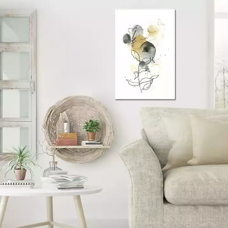 Kirklands Home Canvas Art|Mustard Yellow and Gray Abstract Canvas Art Print