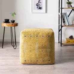 Outlet Mustard Bohemian Ultra-Soft Pouf Poufs & Floor Cushions