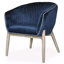 Kirklands Home Accent Chairs|Nadia Navy Velvet Club Chair Blue