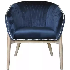 Kirklands Home Accent Chairs|Nadia Navy Velvet Club Chair Blue