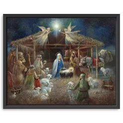 Outlet Nativity at Twilight Framed Canvas Art Print Christmas Art & Wall Decor