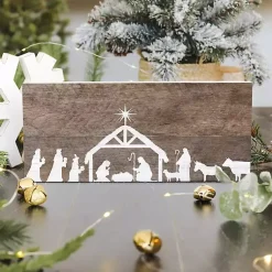 Hot Nativity Silhouette Wood Wall Plaque Christmas Art & Wall Decor