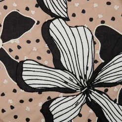 Best Natural & Black Embroidered Floral Throw Pillow Pillows