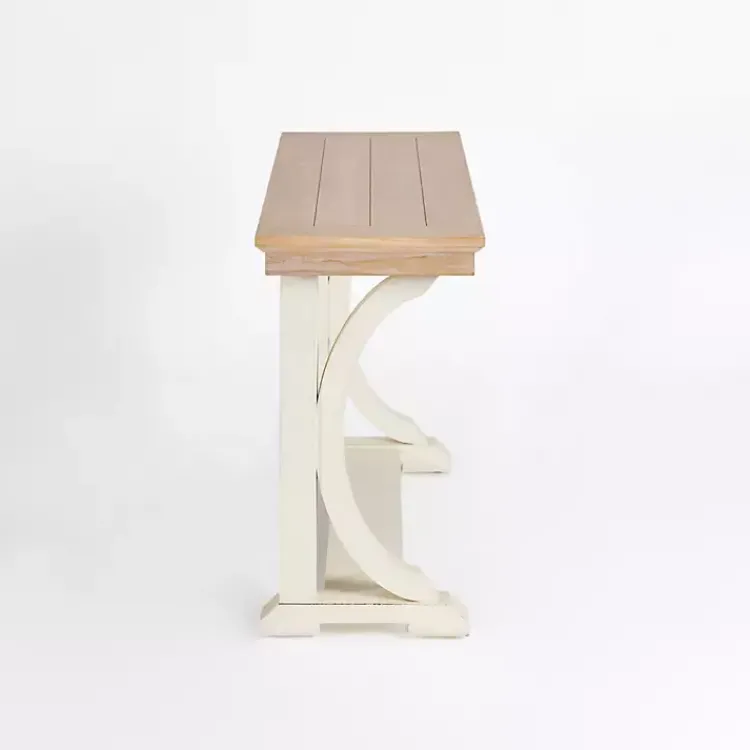 Kirklands Home Console Tables|Natural & Cream Wood Bristol Console Table Tan