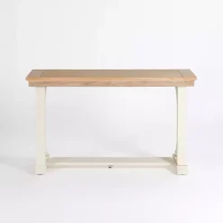 Kirklands Home Console Tables|Natural & Cream Wood Bristol Console Table Tan