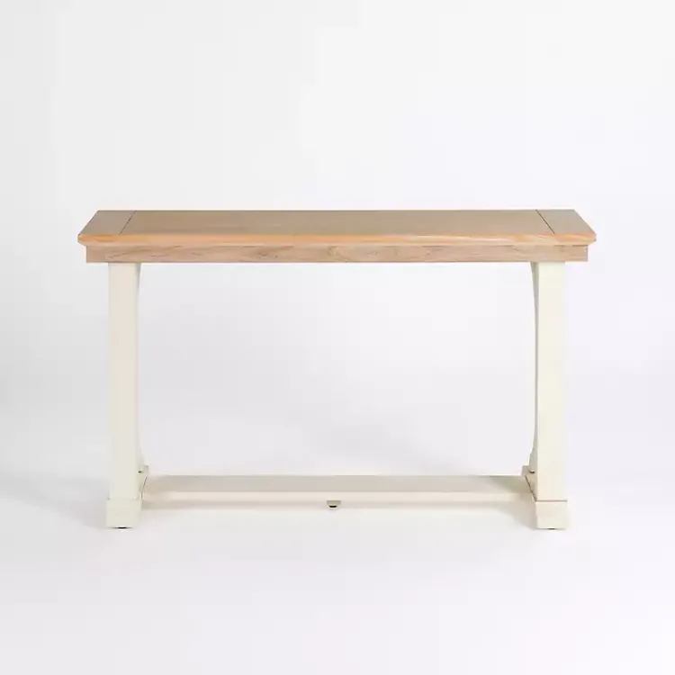 Kirklands Home Console Tables|Natural & Cream Wood Bristol Console Table Tan