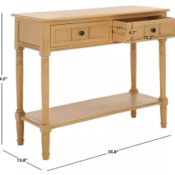 Kirklands Home Console Tables|Natural 2- Drawer Samantha Console Table Tan