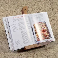 Kirklands Home Kitchen Storage|Natural Acacia Wood Cookbook Holder Brown