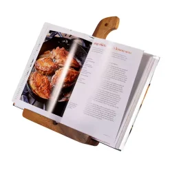 Kirklands Home Kitchen Storage|Natural Acacia Wood Cookbook Holder Brown