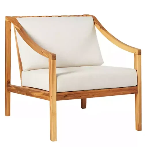 Kirklands Home Outdoor Seating|Natural Acacia Wood Outdoor Club Chair