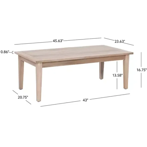 Kirklands Home Outdoor Tables|Natural Acacia Wood Slatted Outdoor Coffee Table Tan