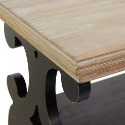 Kirklands Home Console Tables|Natural and Wood 3-Tier Console Table Black