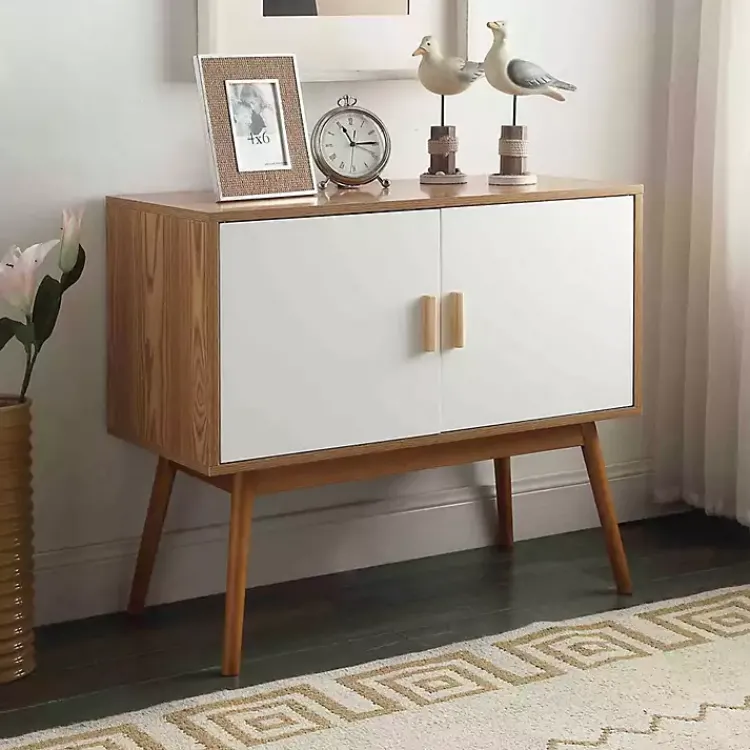 Kirklands Home Cabinets & Sideboards|Natural and White Reversible Doors Cabinet