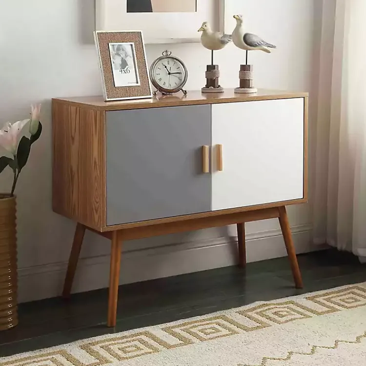 Kirklands Home Cabinets & Sideboards|Natural and White Reversible Doors Cabinet