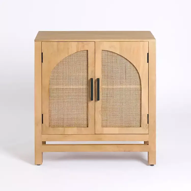 Kirklands Home Cabinets & Sideboards|Natural Arch Cane and Wood Cabinet Tan
