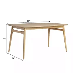 Kirklands Home Dining Tables|Natural Ash Wood Mid-Century Modern Dining Table Tan