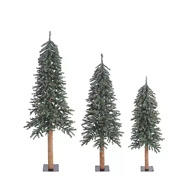 Sale Natural Bark Alpine Christmas Trees, Set of 3 Christmas Trees