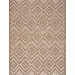 Kirklands Home Outdoor Rugs|Natural Beige Diamond Indoor/Outdoor Area Rug, 5x7 Tan