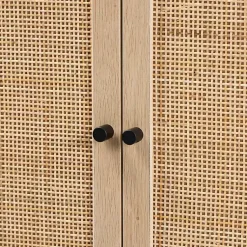 Kirklands Home Cabinets & Sideboards|Natural Cane and Wood 2-Door Cabinet