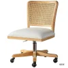 Kirklands Home Office Furniture|Natural Cane Back Linen Office Chair